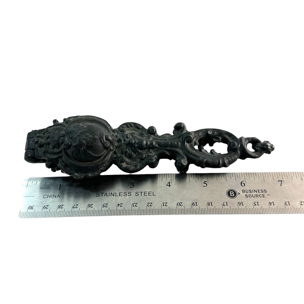Vintage Ornate Cast Iron Nutcracker 7” Victorian Style Handheld Kitchen Tool - Picture 3 of 5
